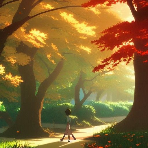 Autumn Scene in Studio Ghibli Anime Style