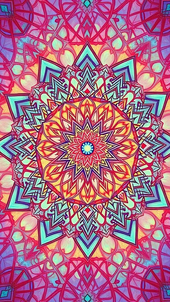 Sacred Geometry in Ethereal Opalescent Light