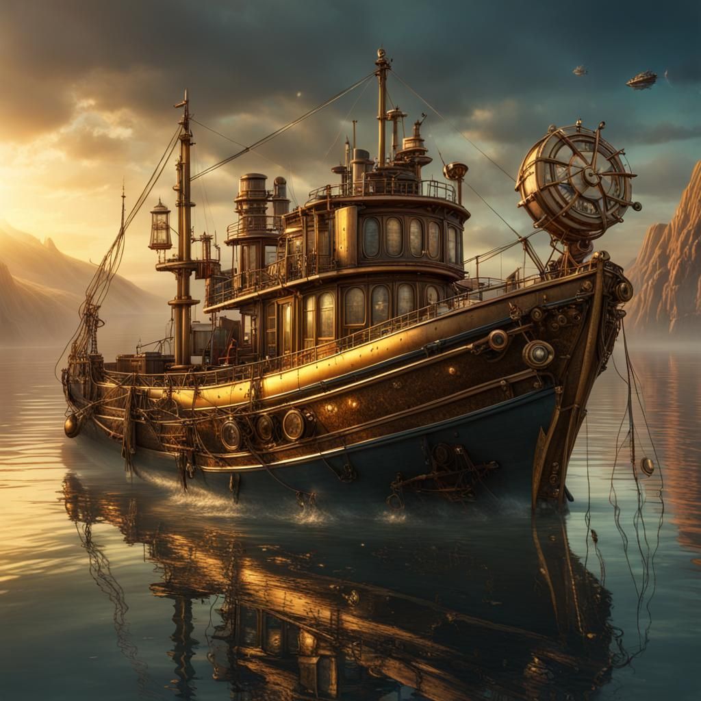 Steampunk fishing-boat