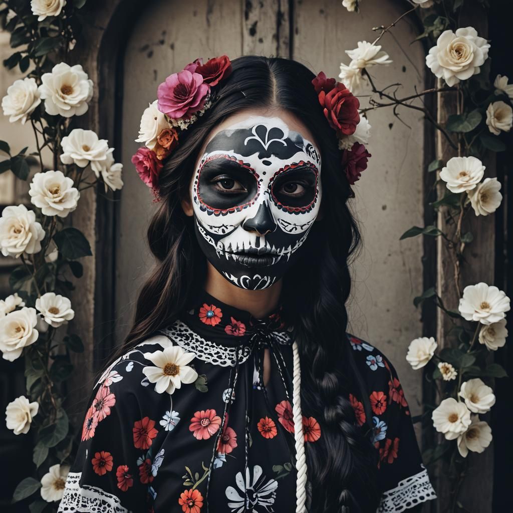 Catrina Portrait in High Contrast Photography Style