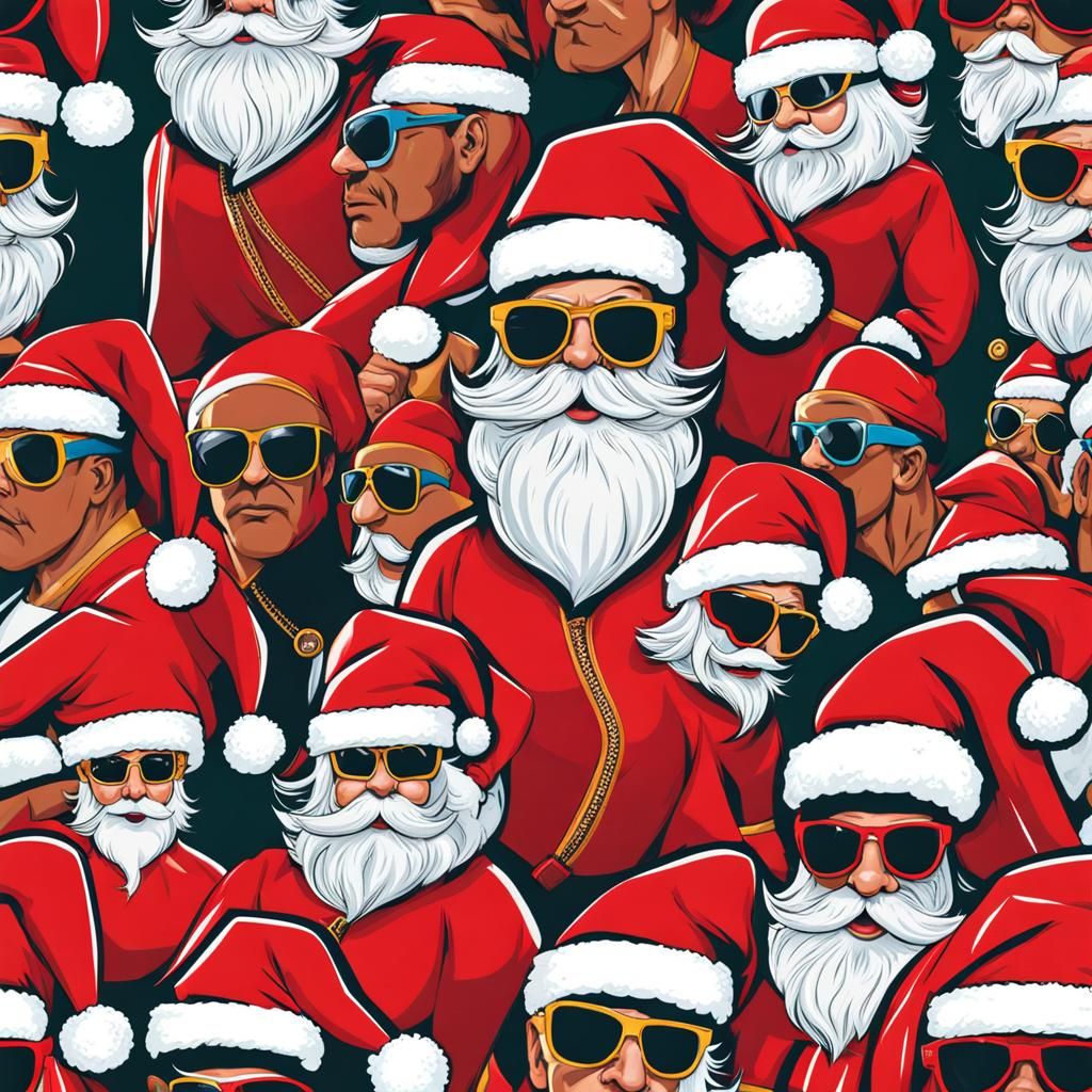 Santa Claus on Vacation in Speedo and Sunglasses