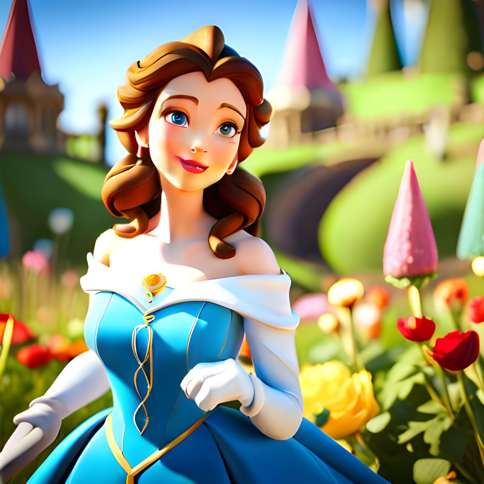 Princess Belle in Sunny Flower Garden
