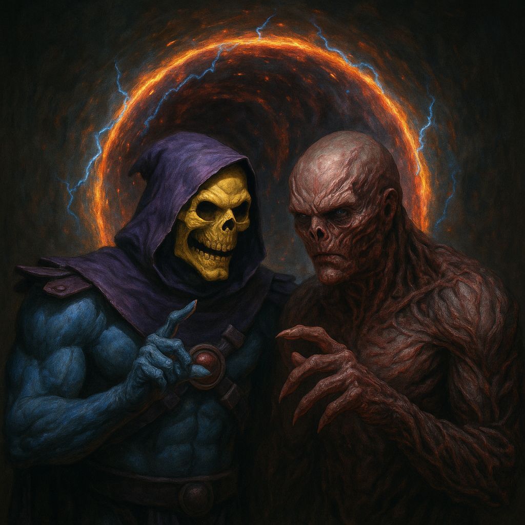 Skeletor and Vecna Plotting Together with Magic Portal