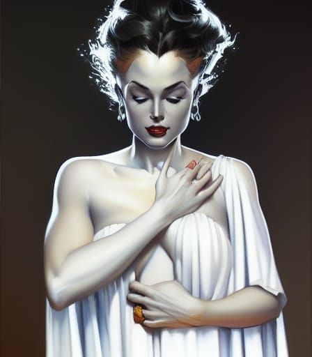 Fantasy Portrait of a Beautiful Woman in Oil Paint