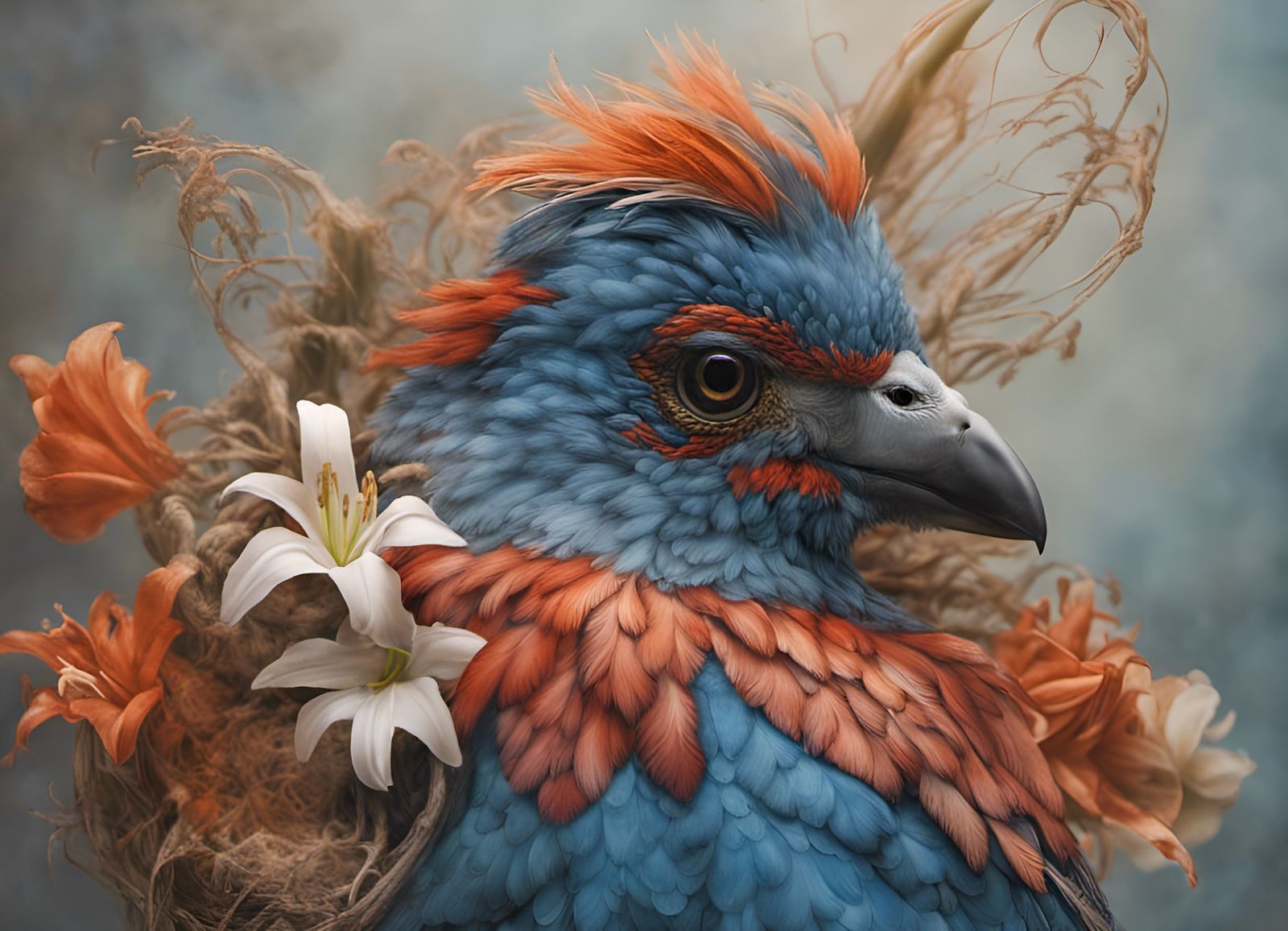 Orange and Blue Bird