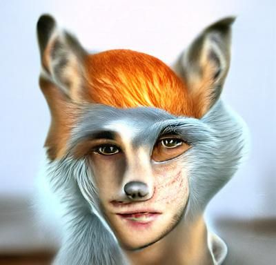 Fox-Headed Man in Suit: A Surreal Portrait