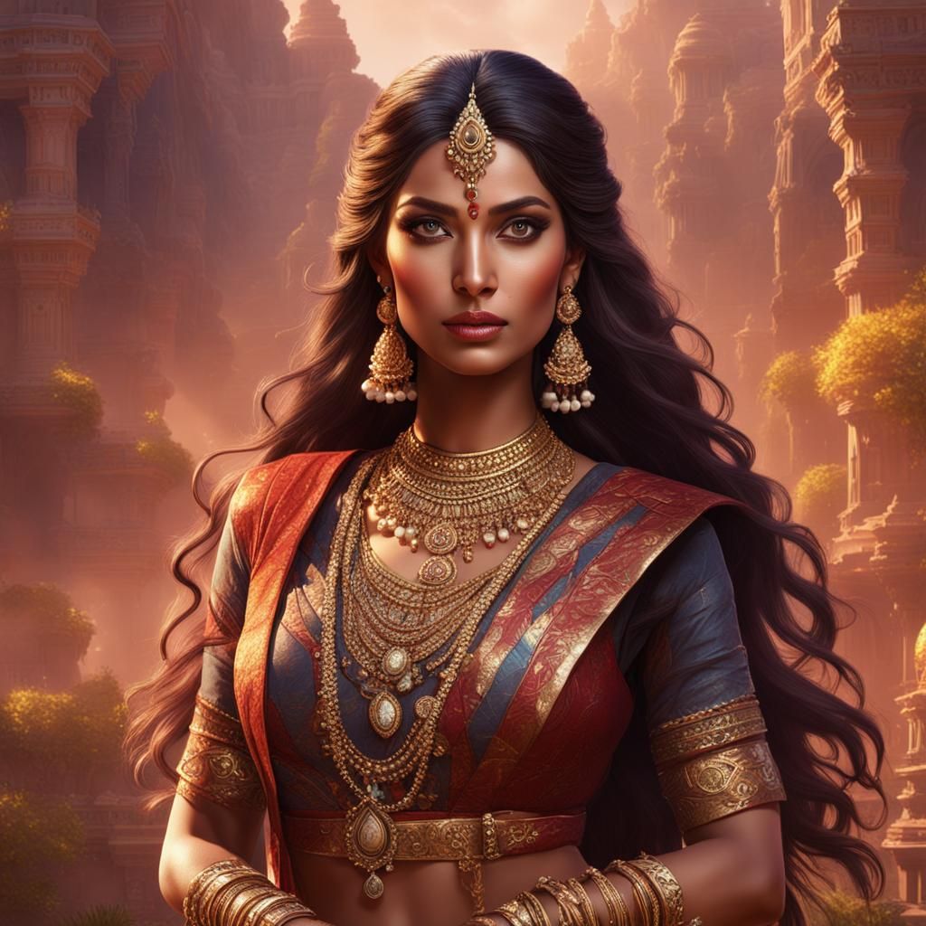 Indian Goddess Princess with Dual Nature
