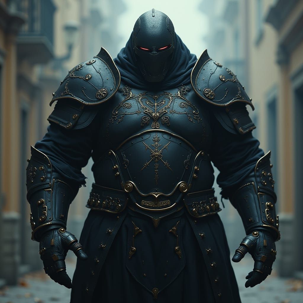 Cyborg Knight in Medieval Armor