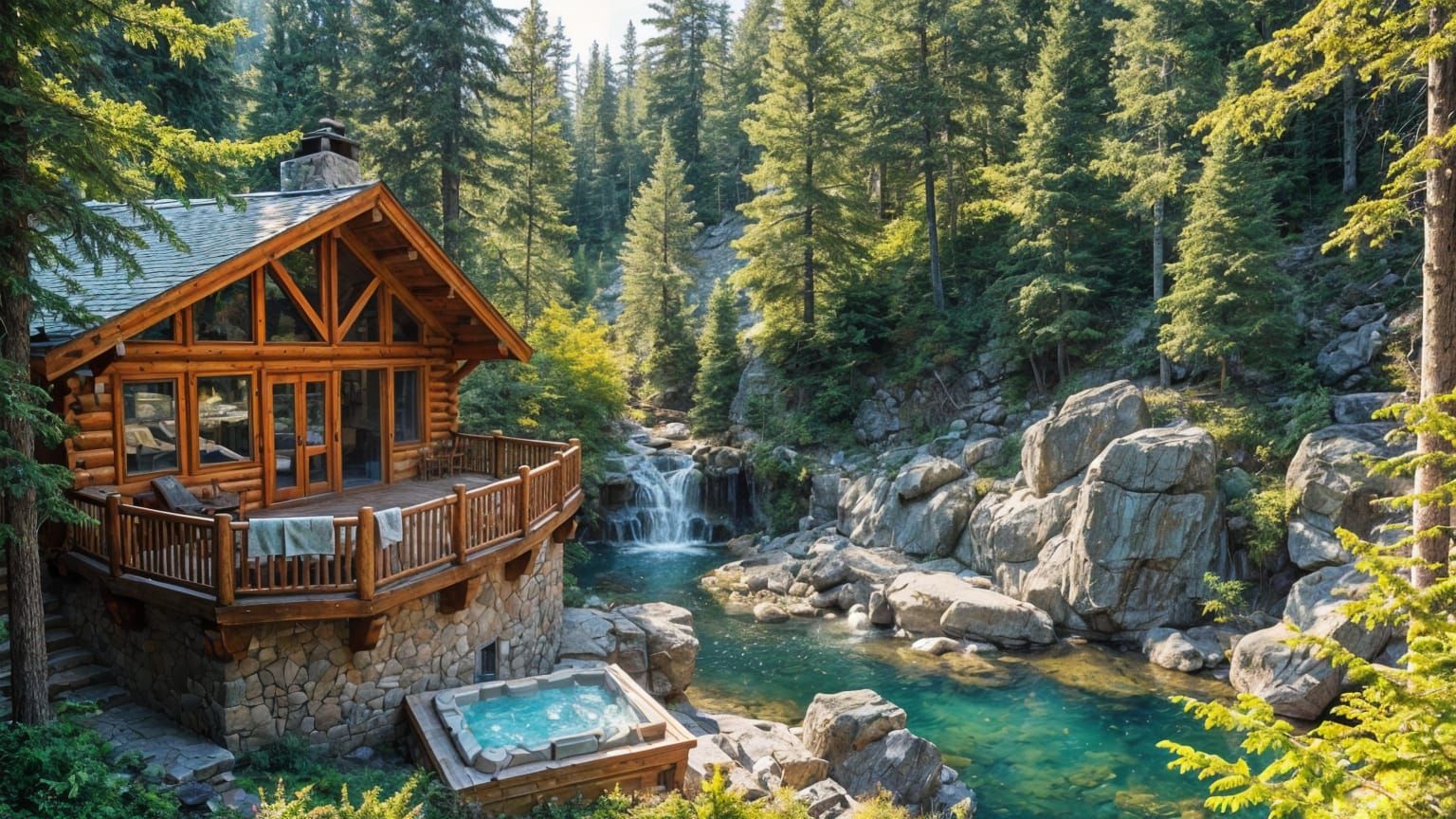 Luxurious Mountain Retreat in a Lush Forest