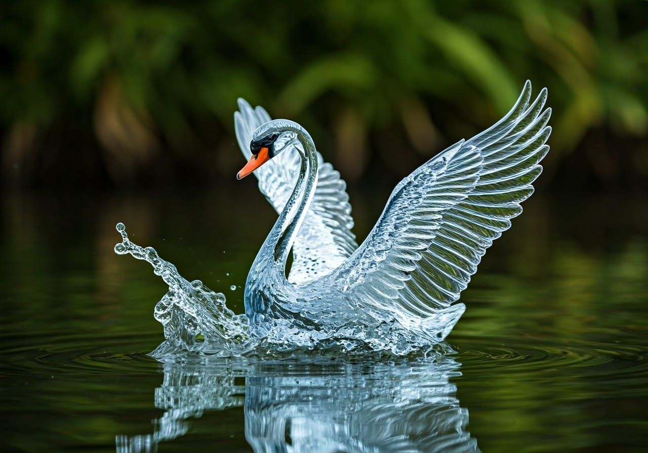 Water Swan in Glassy Acrylic