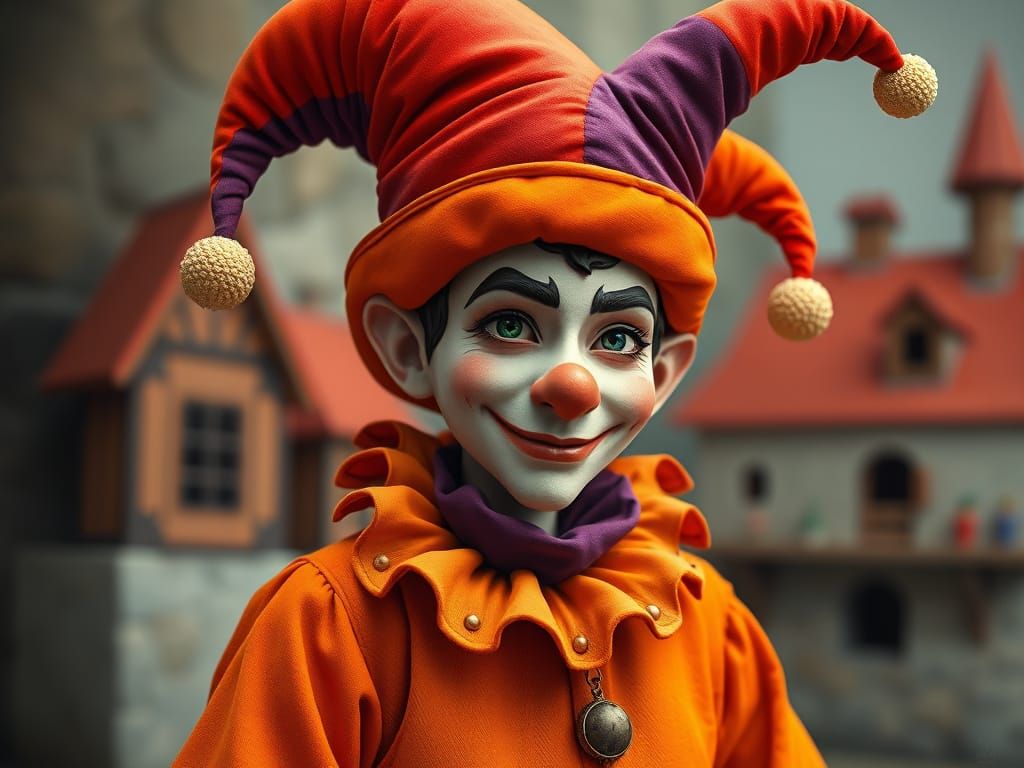 Jolly Jester in Orange and Purple Kingdom