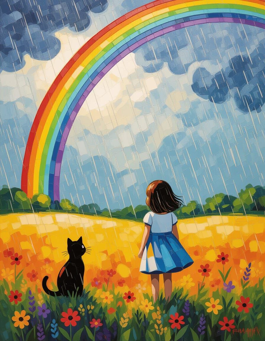 Summer rains rainbow.