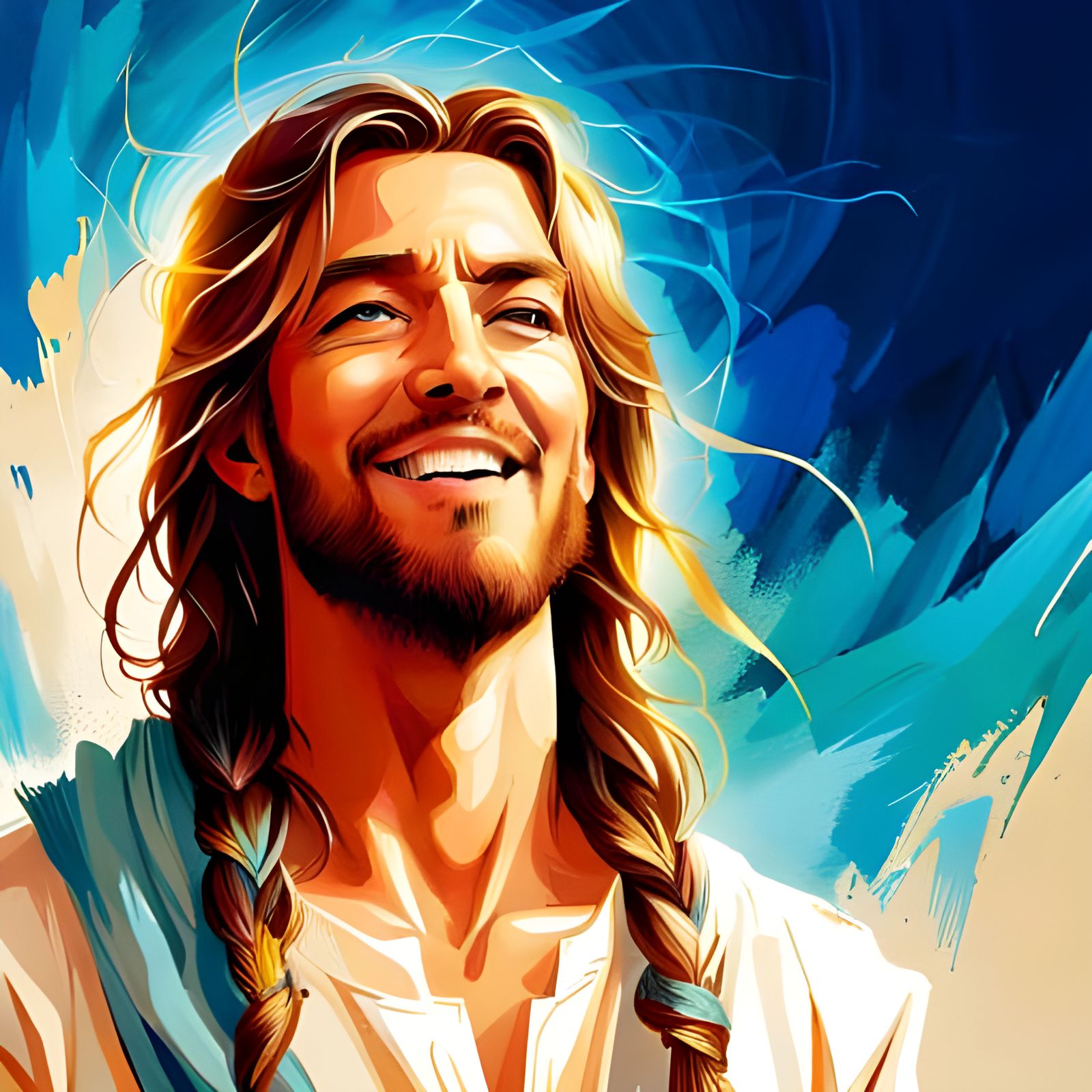Radiant Portrait of Jesus in Digital Art Style