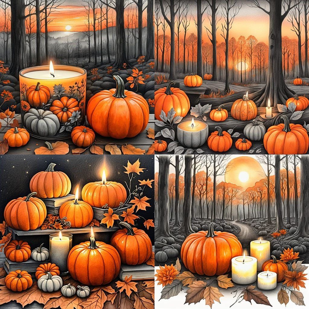 Candlelit Autumn Sunset in Woods