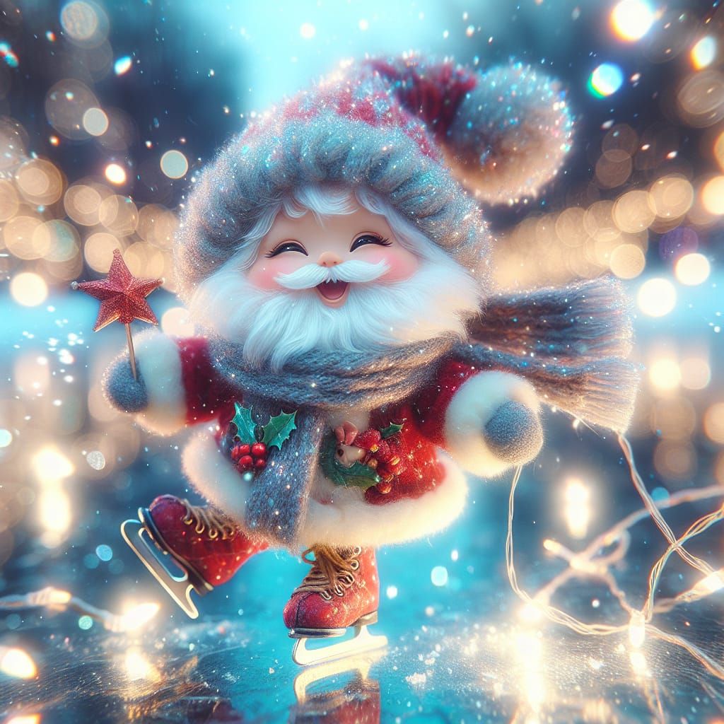 Magical Father Christmas Ice Skating Dreamscape