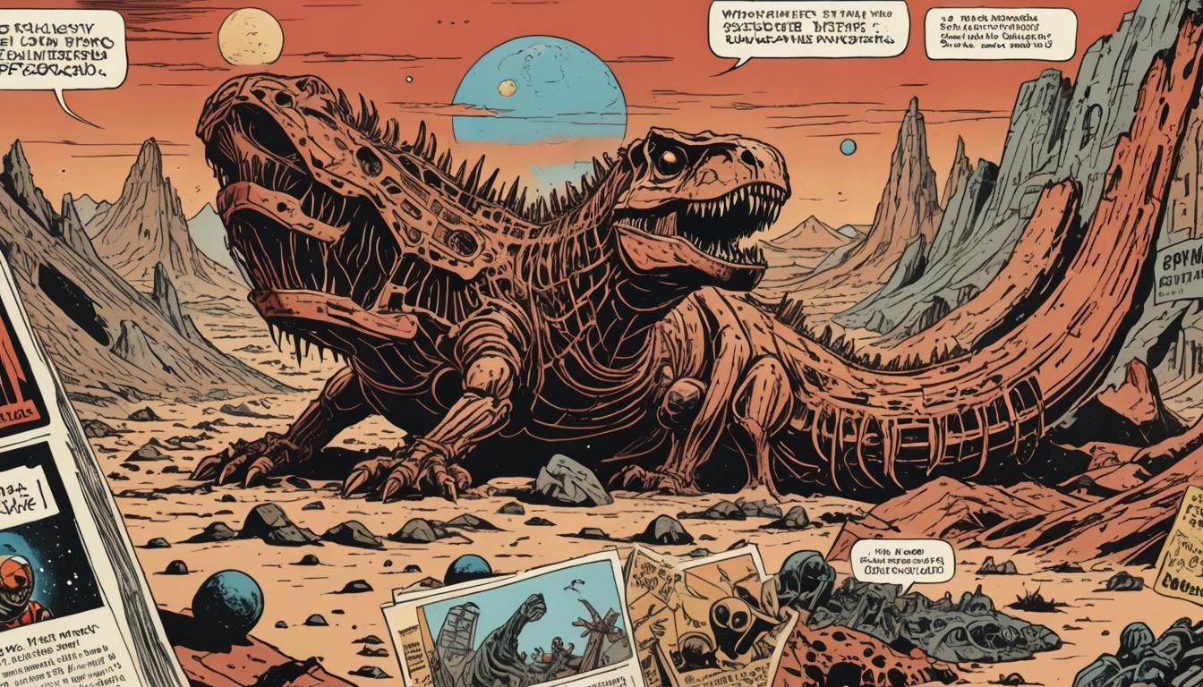 Mars Cydonia in Polish School of Comics Style