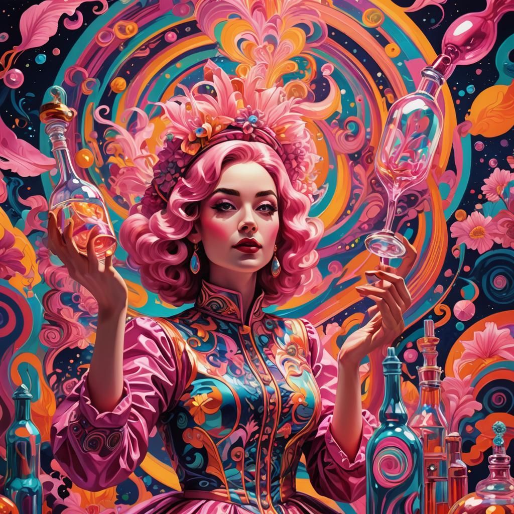 Lily the Pink: Psychedelic Pop Art Portrait