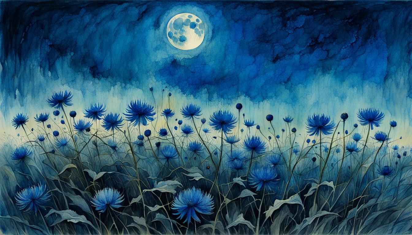 Surreal Abstract Chaos Landscape in Watercolor