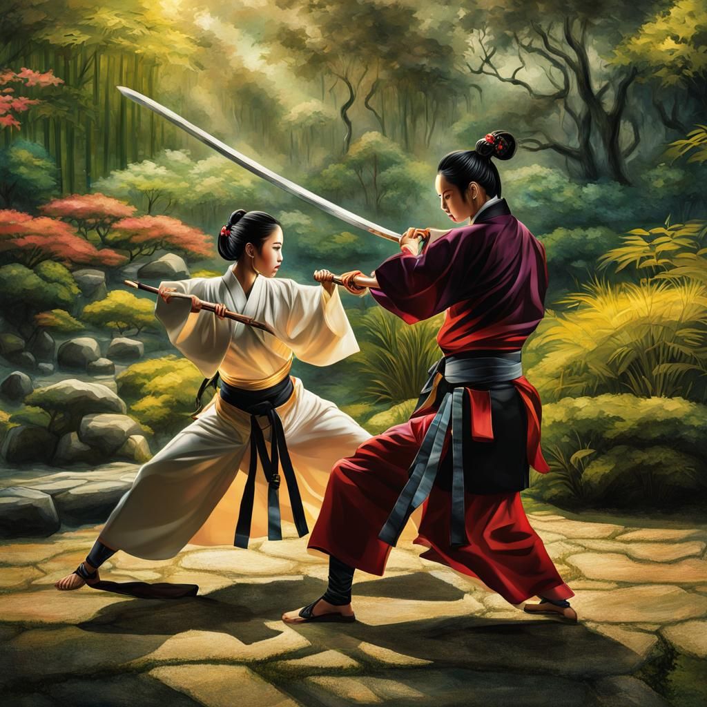Martial Art in Japanese Garden