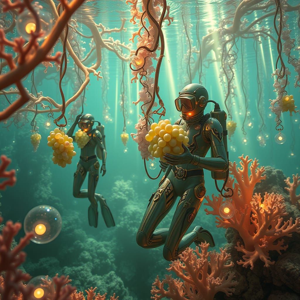 Ethereal Underwater Vineyard in Aetherion Reef's Coralwine G...