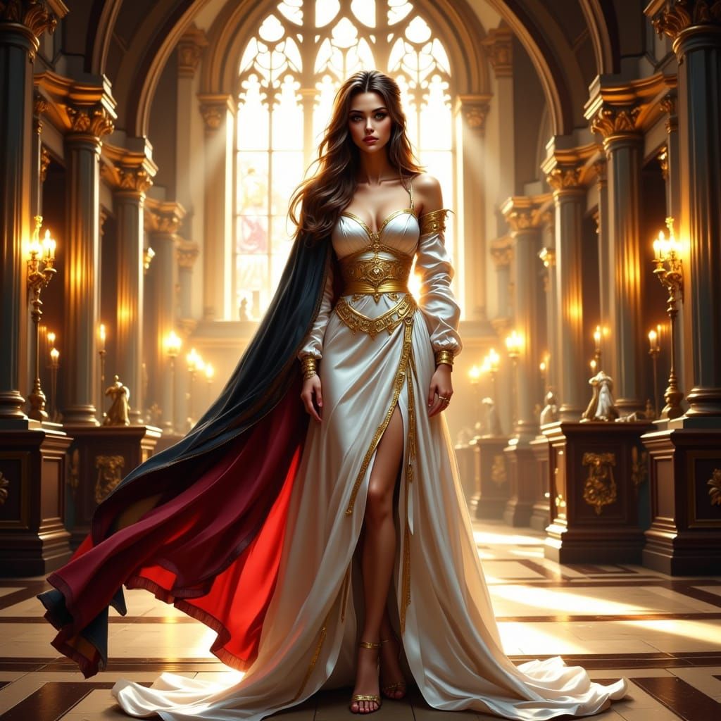 High Priestess in Grand Cathedral Digital Matte Painting