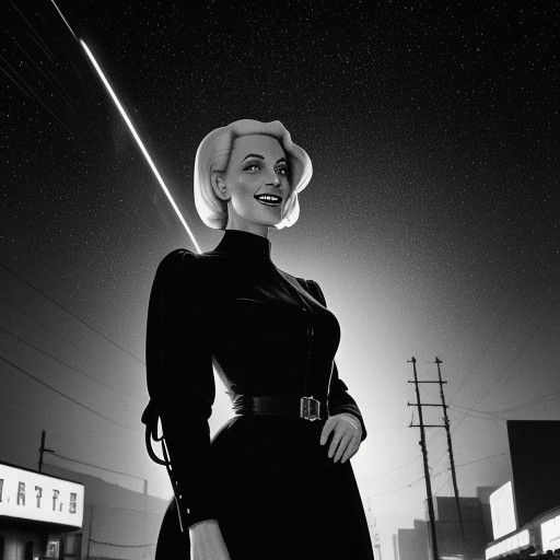 Mysterious Stranger Passing in the Shadows of a 1950s Citysc...