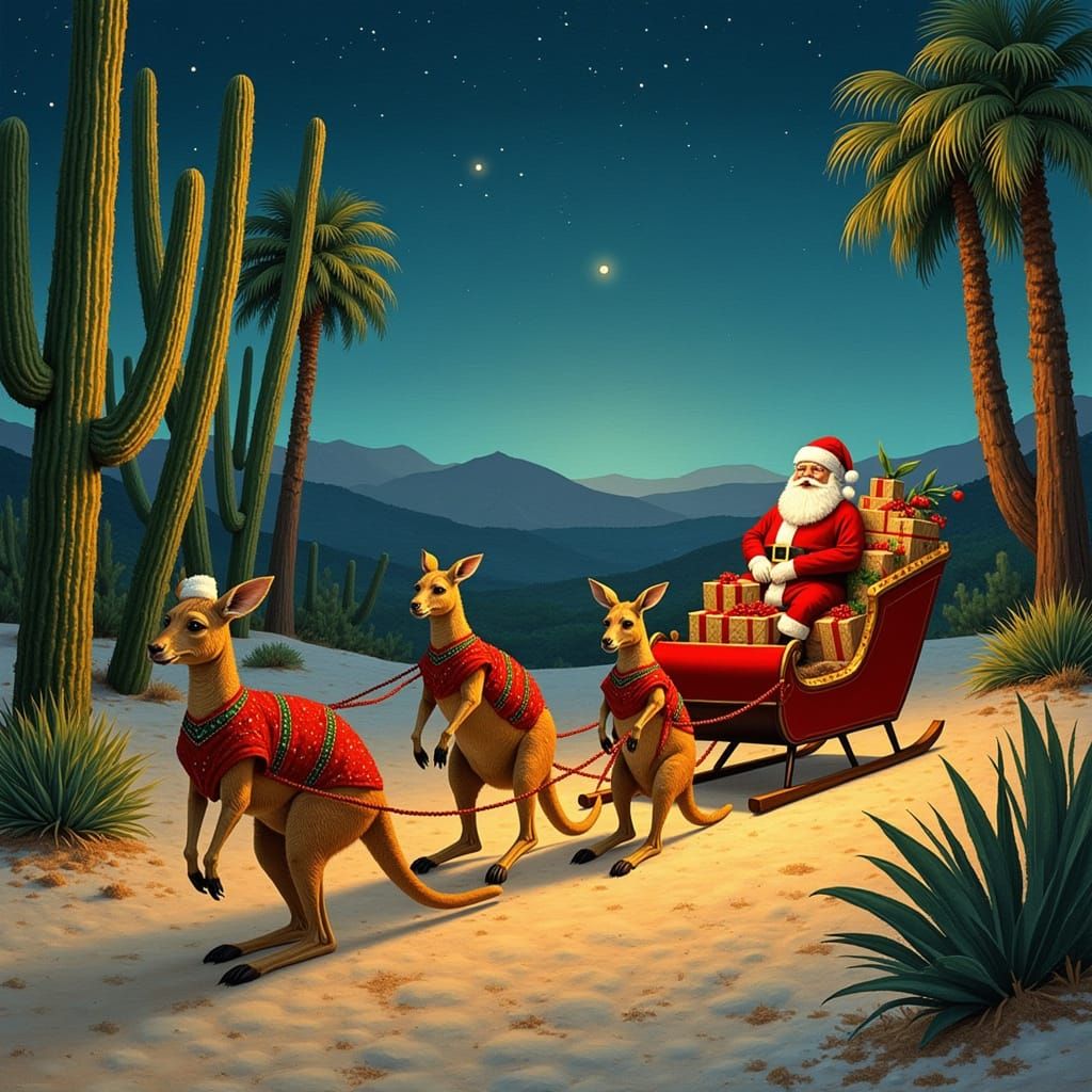 Aussie Christmas with <lora:STONE AGE SILHOUETTE:1.0>