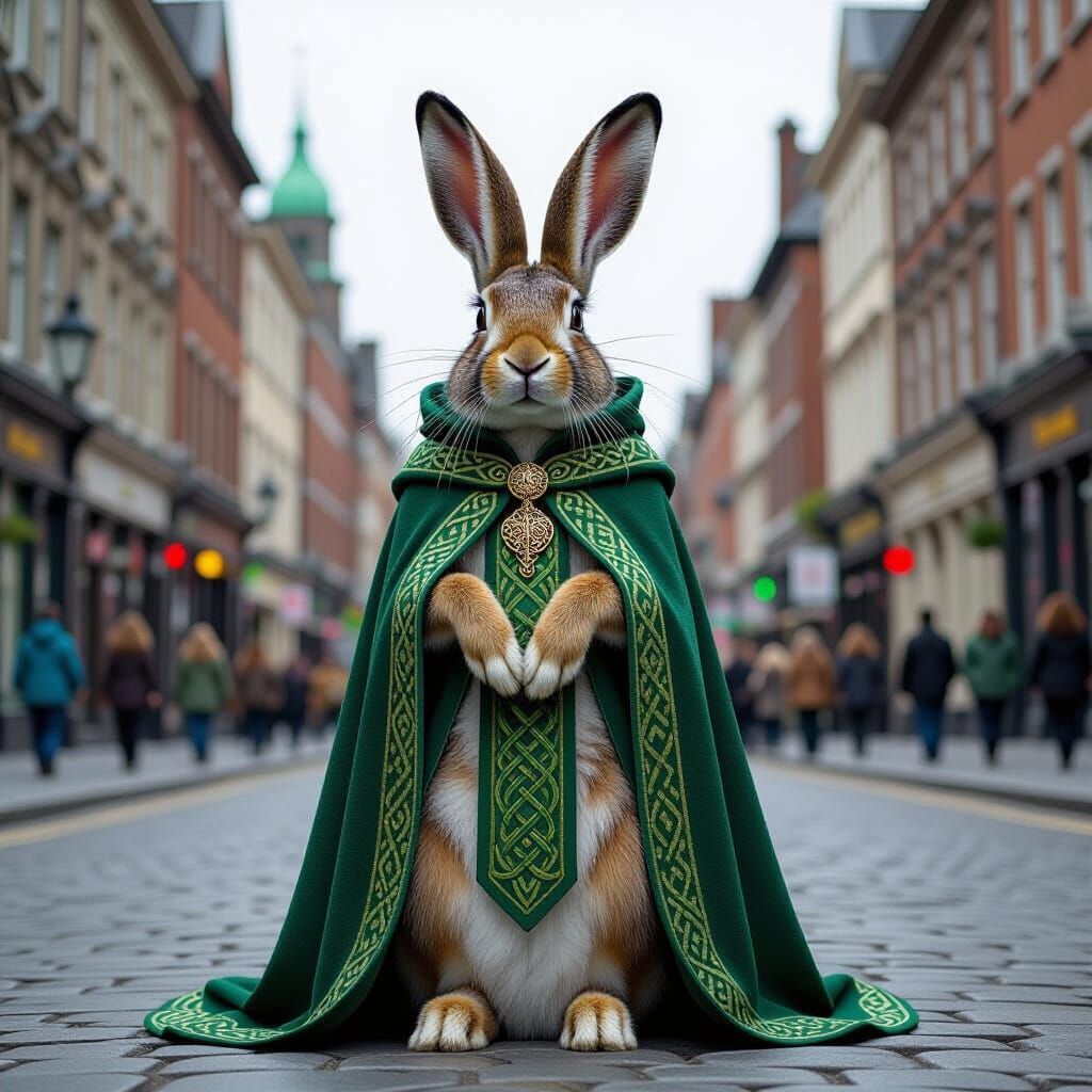 Celtic Hare Emissary in Dublin, Mystical Realism