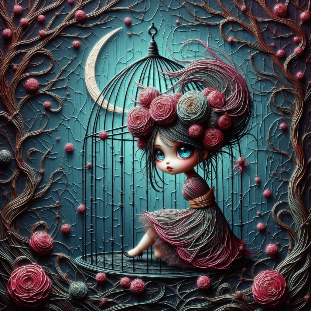 Weird Moonchild in Ornate Birdcage