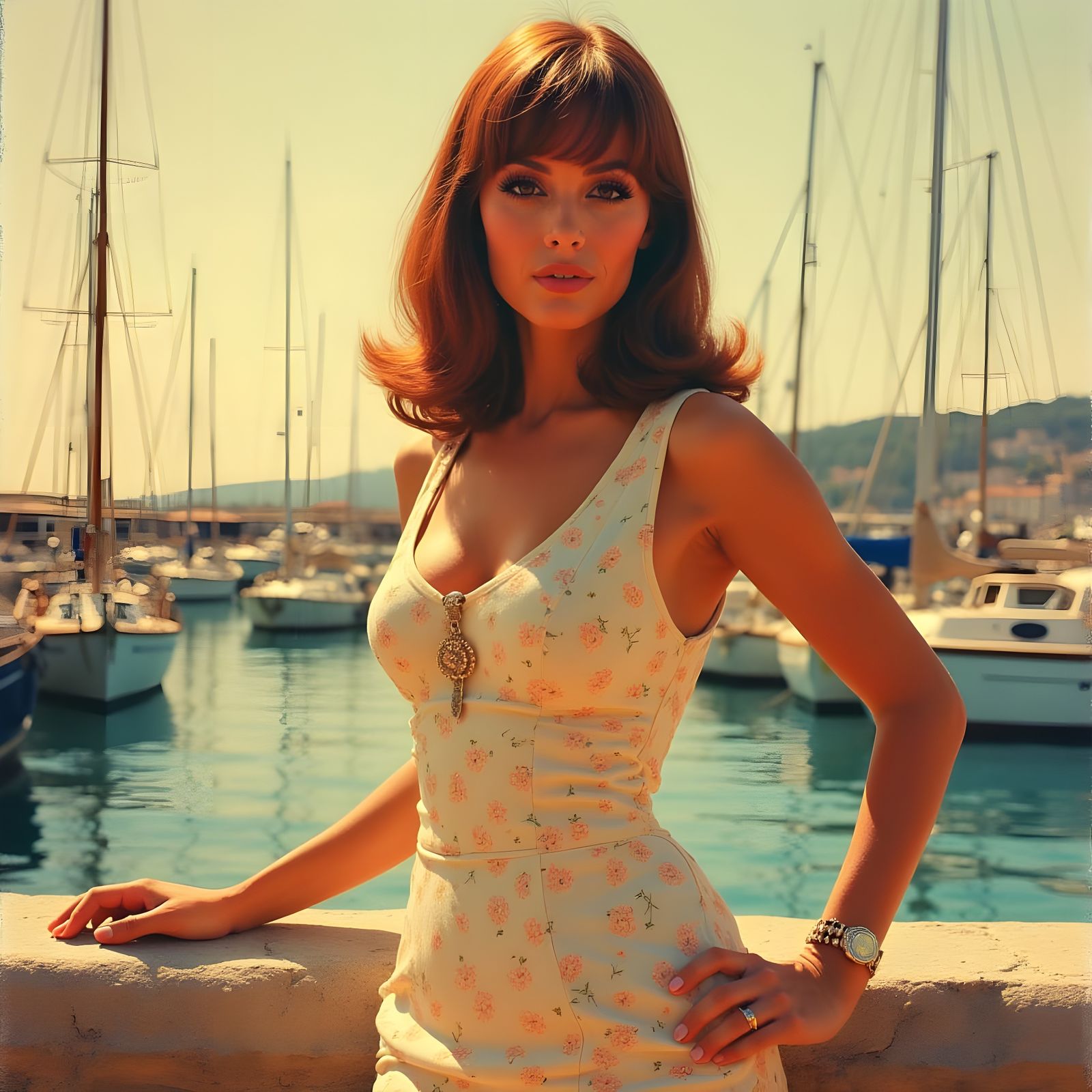 Impressionist Marina Scene in Pastel Hues of the South of Fr...