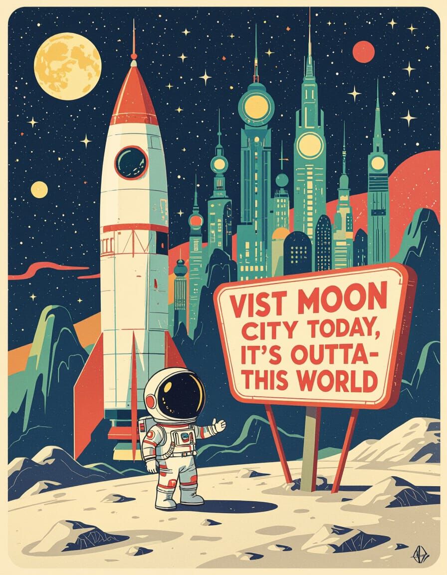 Astronaut and Rocket by Whimsical Moon City