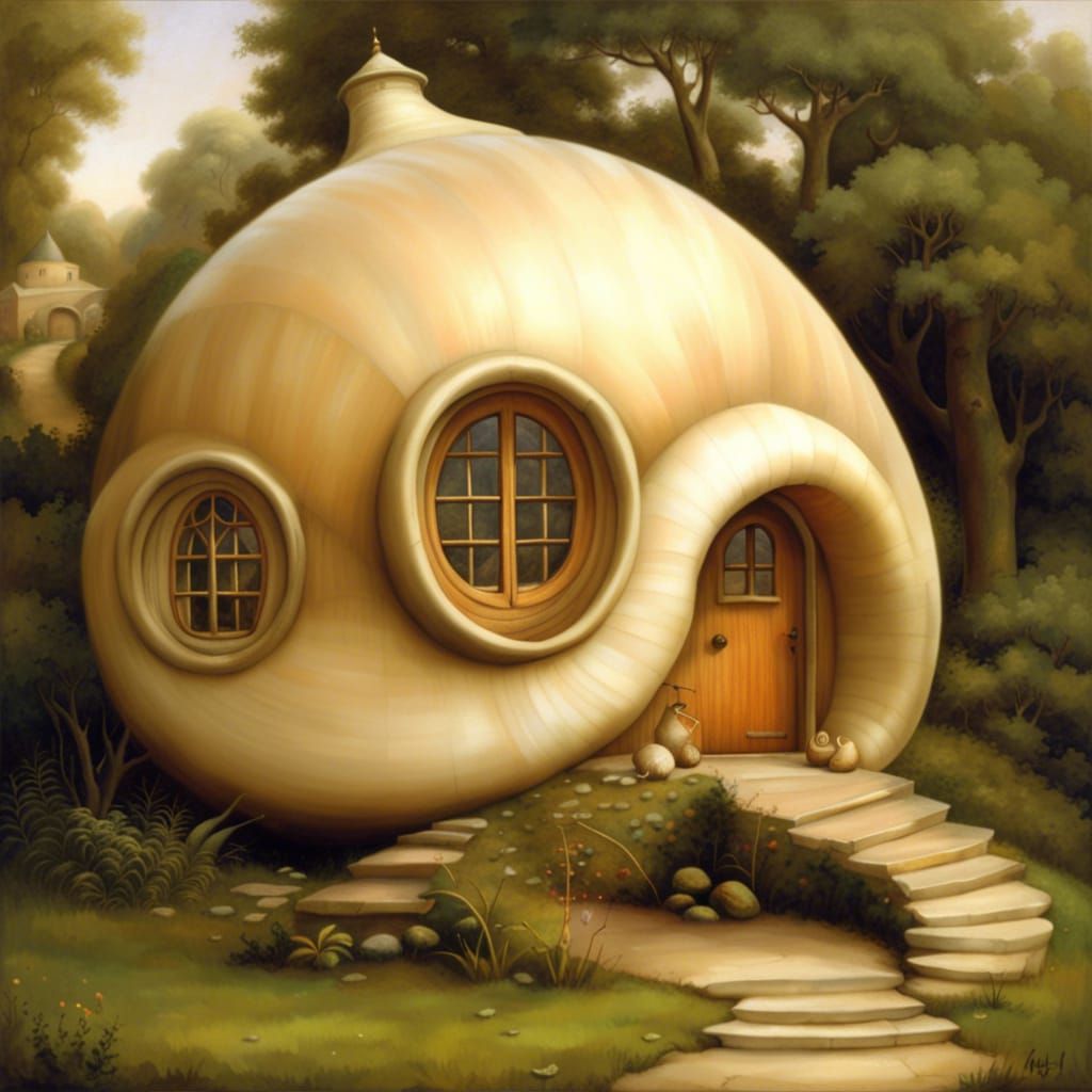 Snail Shell House in Pre-Raphaelite Style