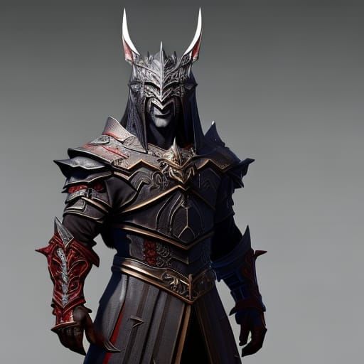 Wolf-Demon Knight in Dark Fantasy Style