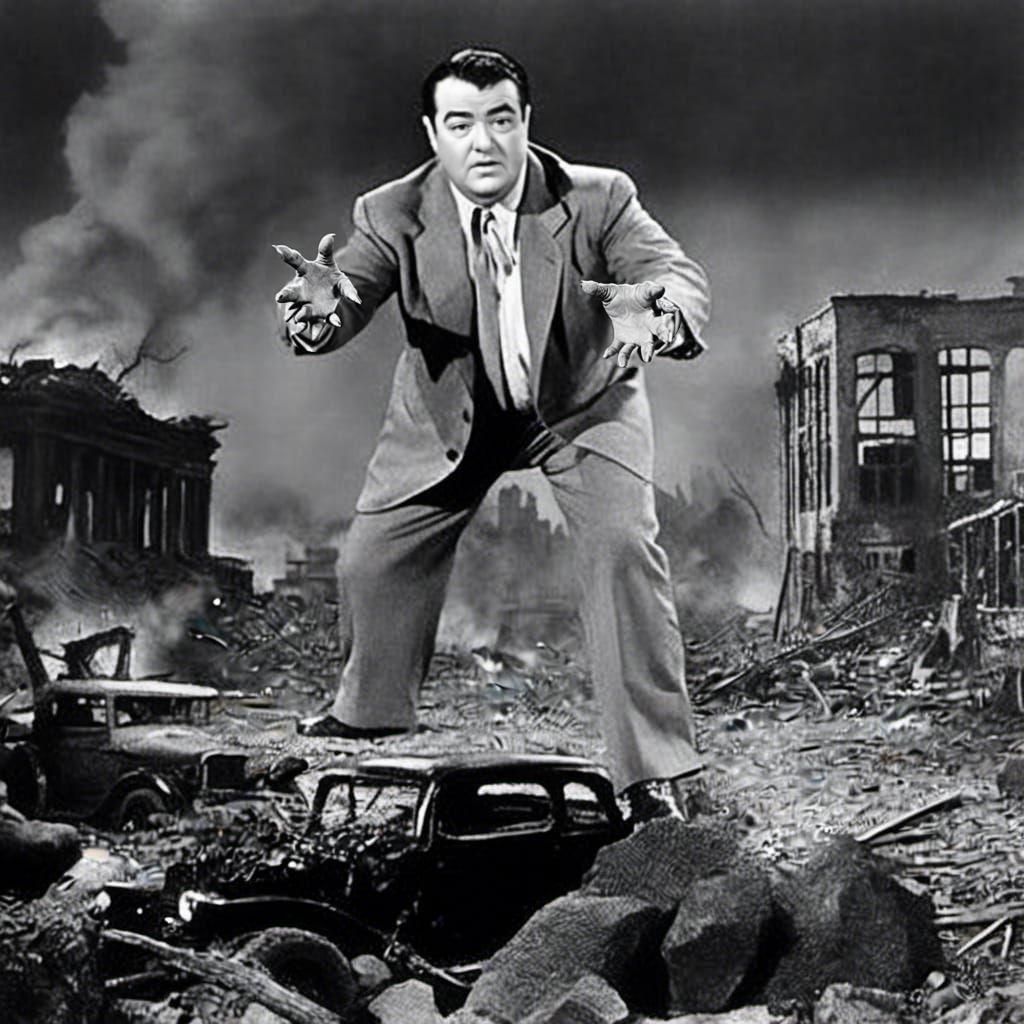 Mutated Lizard Hands in 1940s Black and White