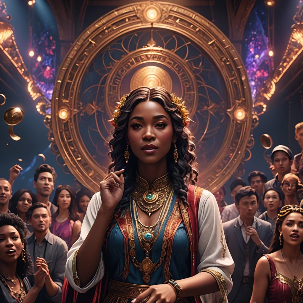 Hypnotic Singer Steals the Show: Detailed Matte Painting