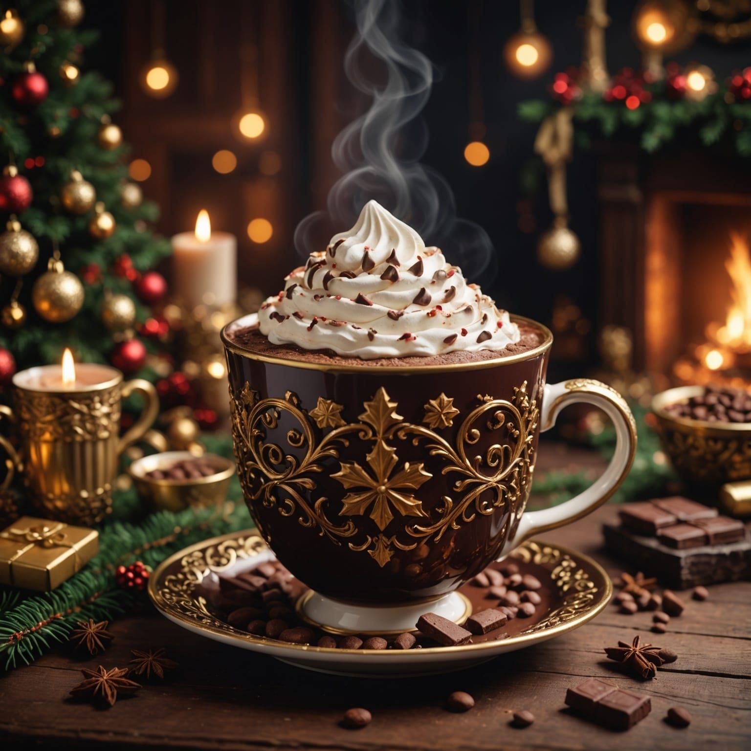 Stunning Christmas Cocoa Scene in Epic Digital Painting