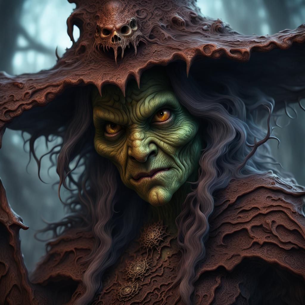 Hyperdetailed Cruel Witch Concept Art