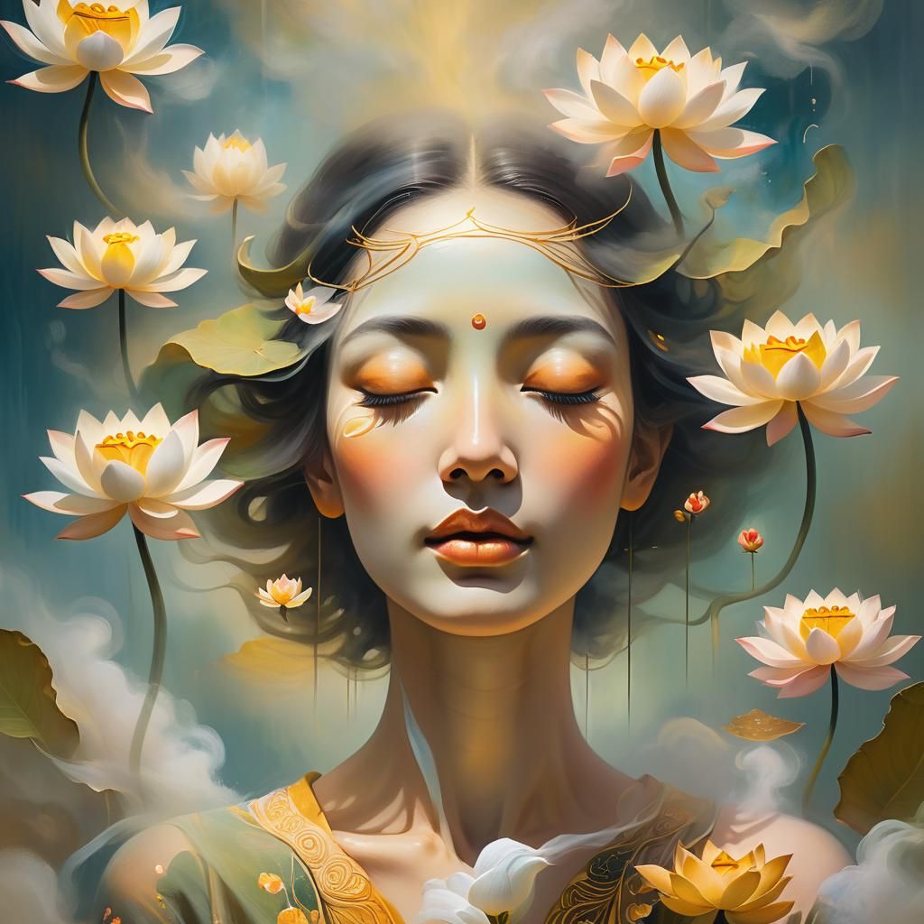 Surrealist Portrait of an Enlightened Figure