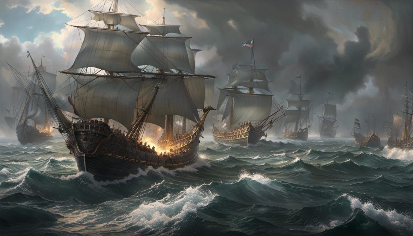 Epic 18th Century Sea Battle Concept Art