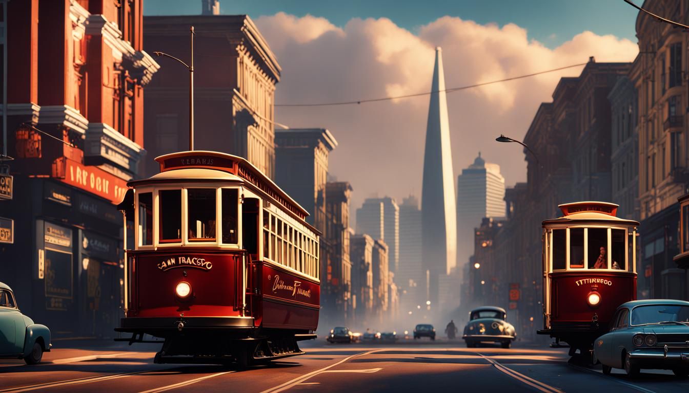 San Francisco Matte Painting in Detailed Style