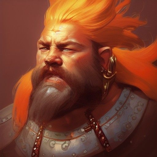 Dwarf Slayer Portrait in Warhammer Fantasy Style