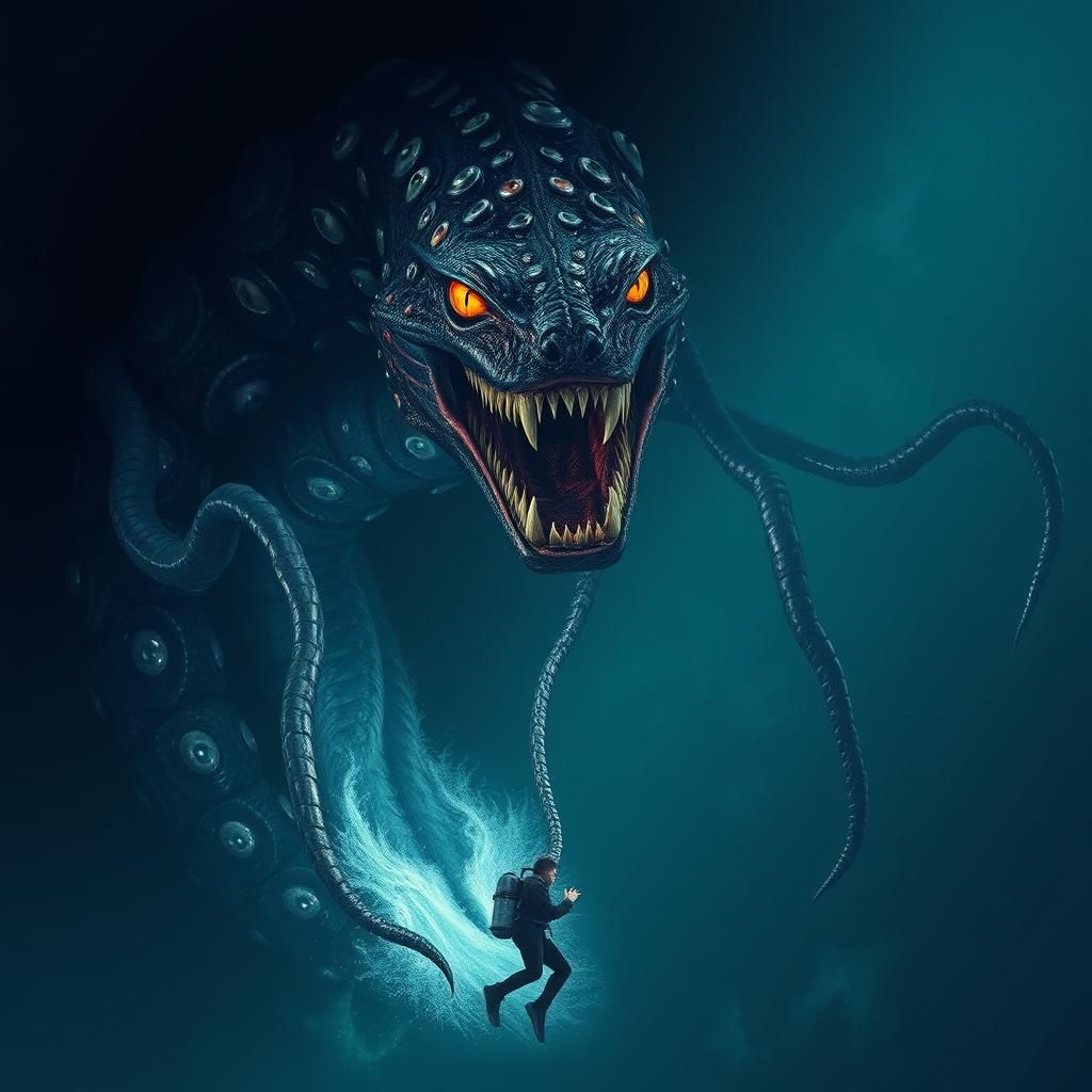 Colossal Serpentine Humanoid Emerges from the Abyss