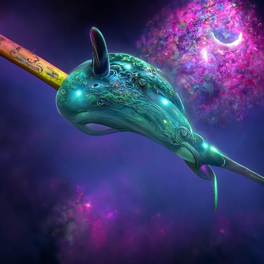 Narwhal's Galactic Journey: A Digital Pastel Painting