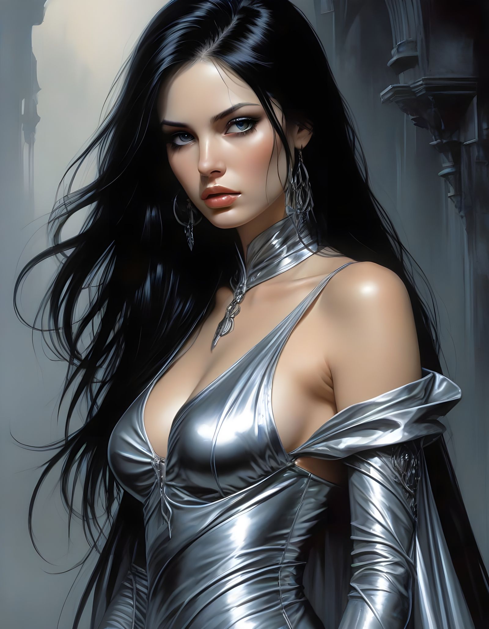 Norse Goddess in Dark, Distressed Beauty