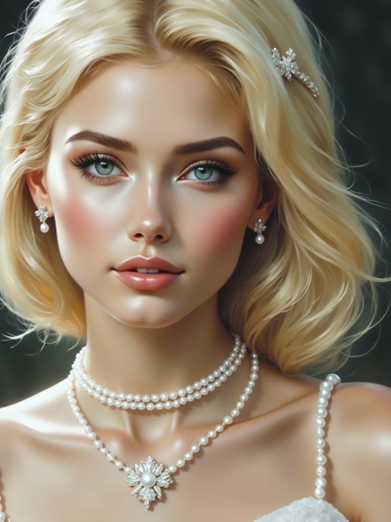 Pale pearl necklace