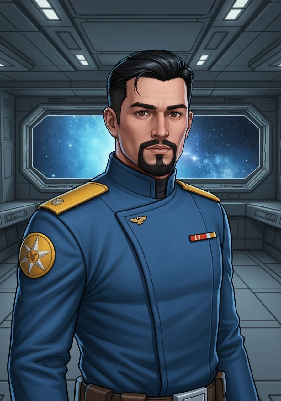 Republic Judicial Fleet Officer on Starship Bridge