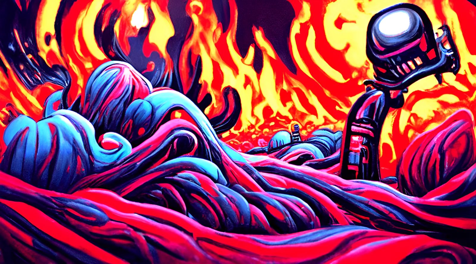 Futuristic Lava Flow Art in Warm Colors