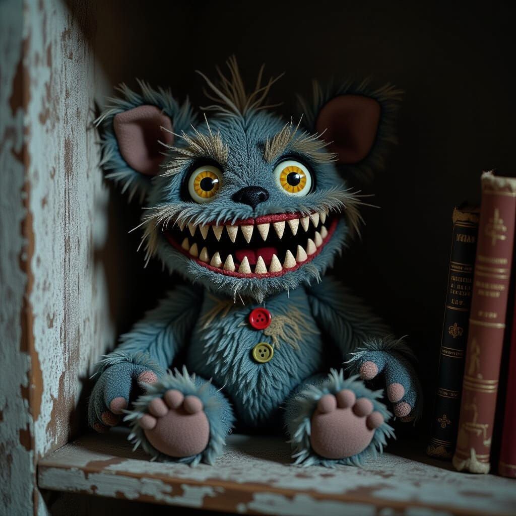 Creepy Fuggler Monster Doll with Button Eyes