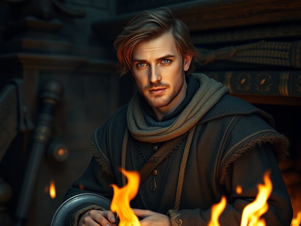 Medieval Knight in Cozy Cottage