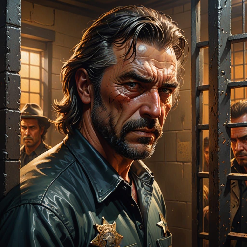 Guarding Outlaws in the Sheriff's jail cell